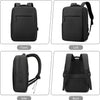 Sac à Dos pour Ordinateur Portable 16 Pouces, Port USB et Sangle pour Valise, Unisexe Étudiant Voyage, Sac Quotidien Enseignant Antivol en Noir