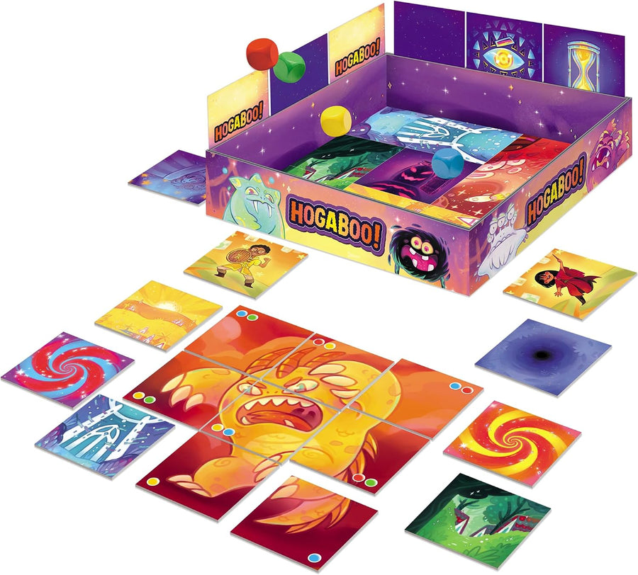 Nathan - Hogaboo - Jeu de Société Enfant - 1 à 5 Joueurs - dès 5 Ans Chasser les Monstres avant Minuit - Jeu de Plateau Coopératif - à Jouer Seul, entre Enfants et en Famille - 20 min