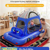Matelas gonflable pour enfants, motif tente de voiture de course, à partir de 3 ans, BLEU