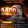 Montre Connectée Homme, Batterie 1400mAh, Écran HD 1,7 Pouce, Lampe LED, 110+ Modes Sport Montre Militaire Homme, Suivi Sommeil, IP68 Étanche, Smartwatch pour Android iOS, 2 Bracelets, Noir Gris