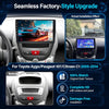 Autoradio pour Toyota Aygo/Peugeot 107/Citroen C1 Année 2005-2014, 2GB+64GB 10,1 Pouces Écran avec Kit Façade & Canbus, Supporte CarPlay Android Auto sans Fil, Caméra de Recul, SWC