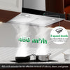 Hotte Aspirante 60cm, Class A+++ 450m³/h Hotte de Cuisine Silencieuse, Hotte Aspirante Evacuation ou Recyclage Inclus Filtres Charbon, 3 Vitesses - Fonction Boost, Commande Tactile, Inox