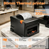 Imprimante de reçus 80 mm - Imprimante d'étiquettes d'expédition - USB & Bluetooth & LAN - 220 mm/s - Avec 5 rouleaux de papier - Pour restauration et vente au détail, prise en charge ESC/POS