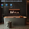 Douche-Niche Inox avec Lumière RGB, Étagères Encastrées avec LED RVB, Pas Besoin de Carrelage Niche Salle de Bain, Couche Unique, 75CM, Noir