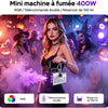 Machine à Fumée Mini Machine à Brouillard avec 6 LED Lumières Contrôlables en Couleur, 400 W avec télécommande, DJ Mariage Halloween Fête et Spectacle Noël Contrôle double mode