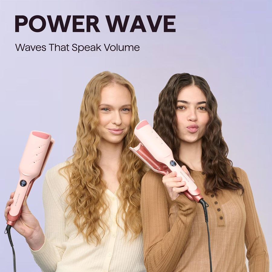 Power Wave Boucleur à Cheveux, Fer à Onduler pour Grandes Ondulations, Avec Protection Ionique & Ventilation pour Moins de Dommages Thermiques, Boucleur Facile à Utiliser