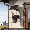 Caméra Solaire 4G LTE Double Objectif avec Carte SIM Extérieure 8W Panneau Solaire, Batterie 12000mAh, Résolution 1080P, Détection Humaine PIR, Vision Nocturne Couleur, Audio Bidirectionnel