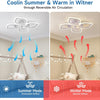 Ventilateur de plafond avec éclairage LED 68 cm, blanc - 6 vitesses, lampe de plafond à intensité variable pour salon et chambre, éclairage et ventilateur commutables séparément