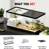 Aquarium 24" x 10" x 11", Terrarium pour Reptiles de 11 gallons avec Zone ensoleillée et Drainage au Sol, Habitat pour Jeunes Tortues, écrevisses, crabes, Amphibiens