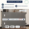 Barrière de Sécurité Enfant – Rétractable/Extensible 0-140 cm, Hauteur 86 cm – pour Enfants et Chiens, Escaliers, Portes et Couloirs – Utilisation Intérieur et Extérieur - Gris