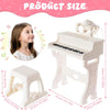 Jouet Piano Enfant, Piano Numérique 37 Touches pour Enfants avec Tabouret & Microphone, Piano Electronique Portable avec Microphone