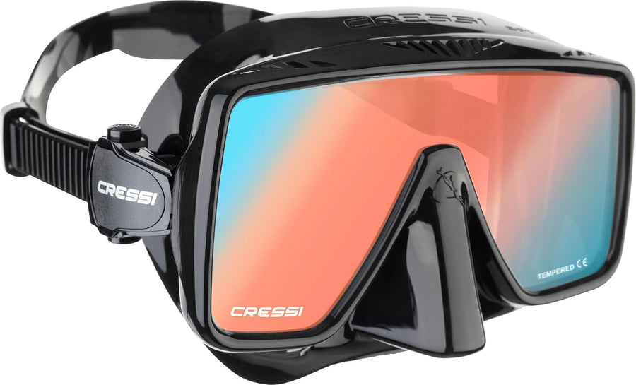 CRESSI Depuis 1946 - Masque SF1 - Set Masque Carré sans Monture avec Verre Trempé pour la Plongée en Apnée et Le Snorkeling, Taille Unique Unisex