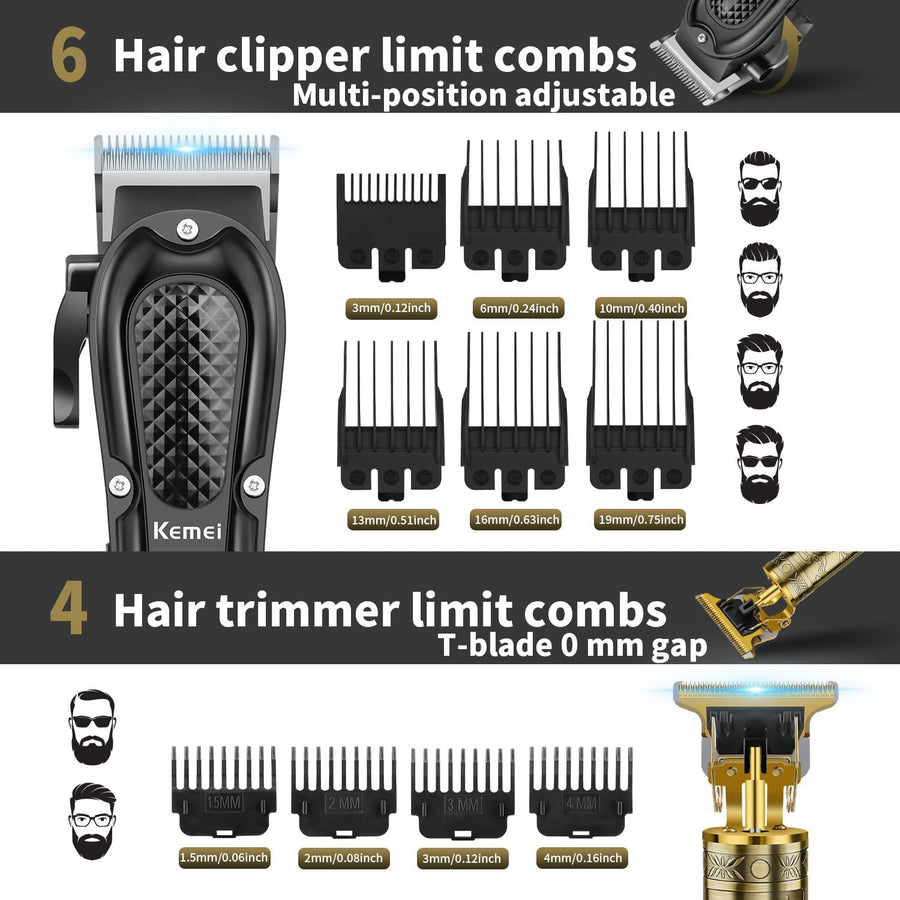 Tondeuse à cheveux sans fil pour homme, tondeuse à barbe, rasoir en aluminium rechargeable