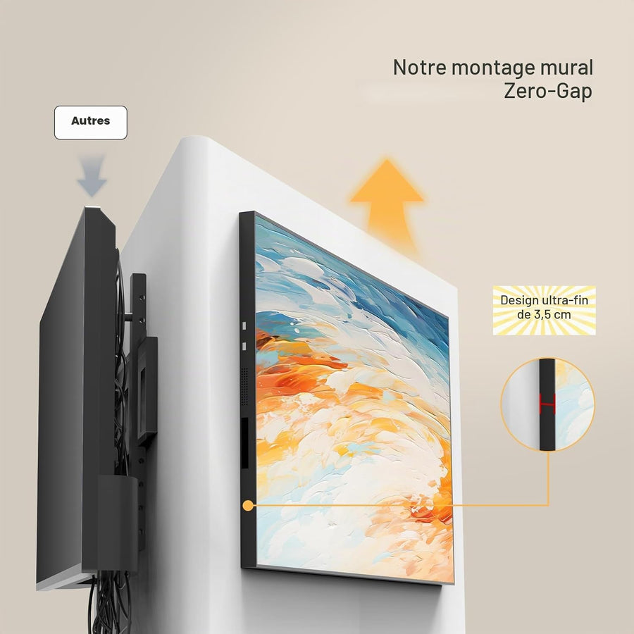 Écran d'Affichage Dynamique 21.5" 2K UHD, Écran Publicitaire Professionnel 700 Nits Haute Luminosité, Affichage Numérique