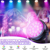 Projecteur LED DMX, 18x10W RGBW Silencieux Lumiere de Scene avec Anneau RGB, Jeux de Lumiere Eclairage avec Son Activé et Stroboscope, Lampe Disco pour Soiree