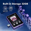 Lecteur MP3 32Go Bluetooth 5.3 avec Haut-Parleur, écran Tactile 2,8 Pouces | pour Enfants,qualité sonore HiFi, Radio FM, enregistreur Vocal, Prend en Charge Les Cartes TF jusqu'à 128 Go VIOLET