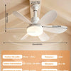 Ventilateur de Plafond avec Lumière, 52CM 40W Petit Ventilateur, avec 2 Jeux de Pales, Douille E27, Silencieux, 3 Vitesses, Telecommande, Zeitgesteuert, Dimmable LED pour Salon Chambre