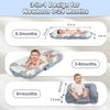 Nid bébé pour nouveau-né, 0 à 24 mois Chaise longue portable 3-en-1, coussin de ventre pliable et soutien assise bébé, housse amovible 100% coton et velours
