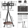 Support TV Roulant 40 à 75 Pouces, Charge Max 50 kg, réglable en Hauteur avec roulettes et étagère