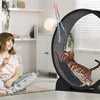 Roue d'exercice pour Chats d'intérieur, Design Silencieux, Bois Naturel Extra Large, Piste Tapis de 320 cm, Amovible avec podomètre Intelligent, idéal pour Courir et Marcher