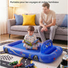 Matelas gonflable pour enfants, motif tente de voiture de course, à partir de 3 ans, BLEU