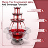 Fontaine de Fête 3 Niveaux avec LED et 5 Verres, pour Vin Rouge Jus Punch 4L Fontaine à Boissons Électrique, Réutilisables Fontaine à Vin Rouge pour Pubs, Fêtes à la Maison et Fêtes d'Anniversaire
