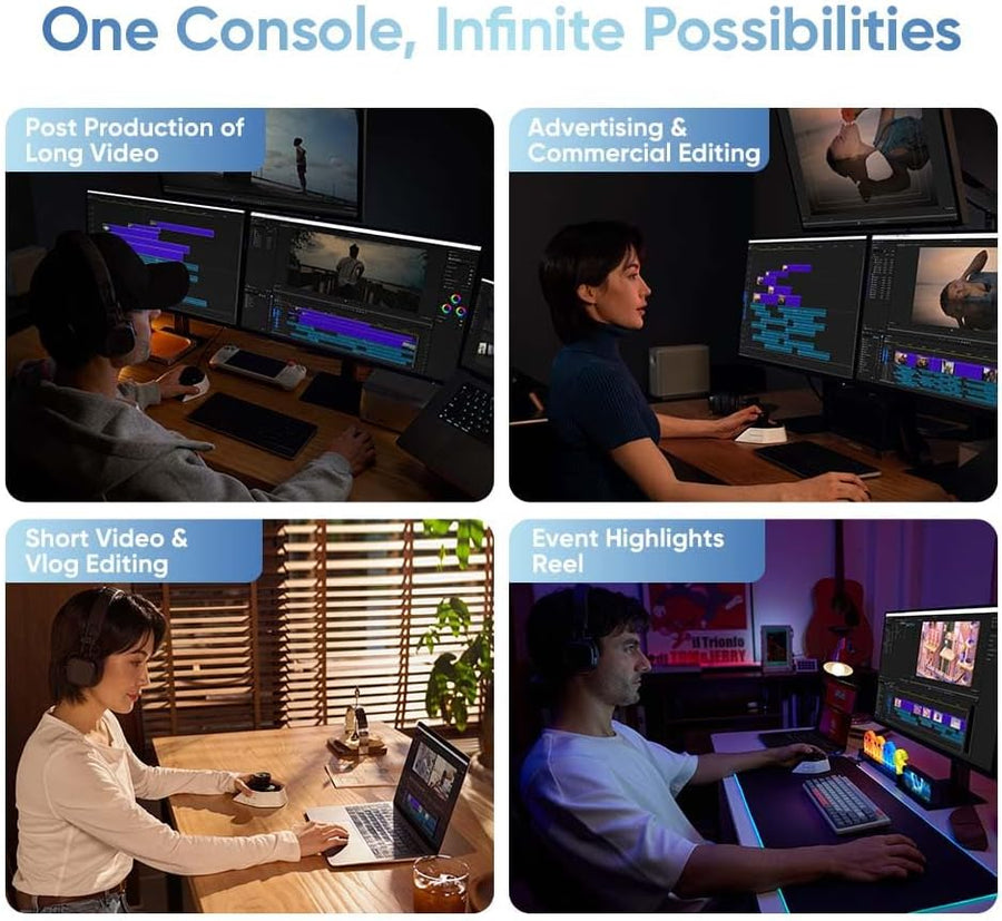 XPPen Pilot Pro Console d’Édition – Contrôleur Vidéo avec Plus de100 Raccourcis Personnalisables, Conçu pour Montage, Postproduction, Publicités, Vlogs et Vidéos Courtes