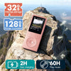 Lecteur MP3 32Go Bluetooth 5.3 - Baladeur Portable 37g avec Boutons Physiques, Haut-Parleur, Radio FM, Enregistreur Vocal, Extension 128 Go Max, Idéal pour Sport, Voyage, Enfants (Écouteurs Inclus)