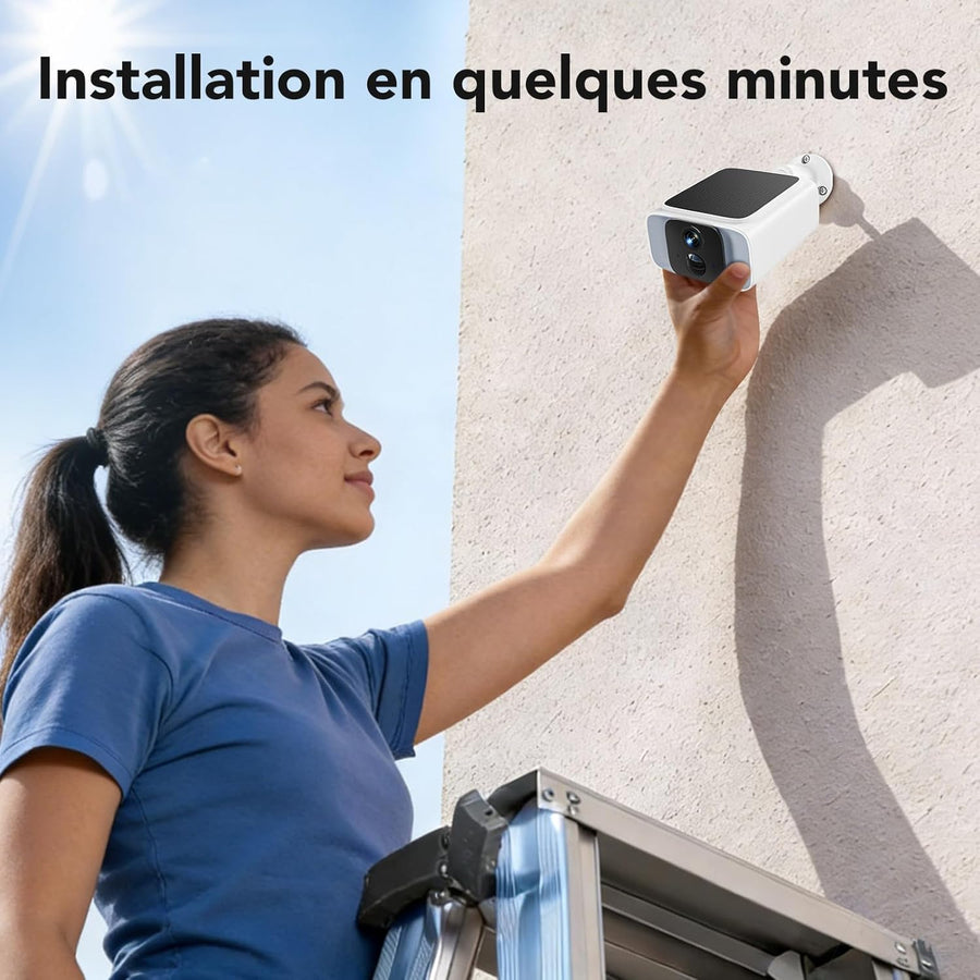 Caméra Surveillance WiFi Extérieure sans Fil Solaire 4MP | 5G/2.4GHz