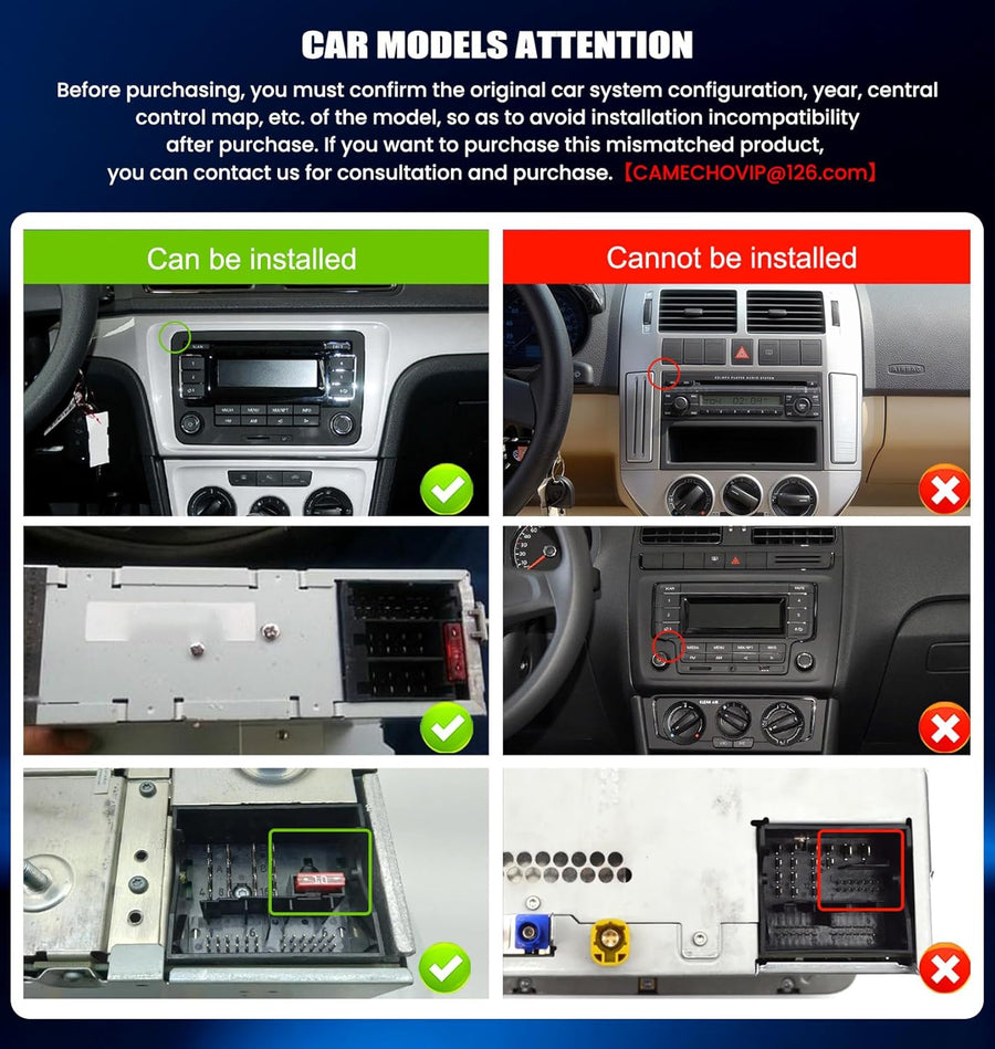 VW Golf 5 CarPlay Autoradio pour VW Golf 6 Polo avec Android Auto, 7'' IPS Ecran Tactile 2 Din Poste Radio Voiture pour Golf 5 avec Bluetooth AM/FM/RDS Mirror Link Deux Ports USB SWC + Canbus