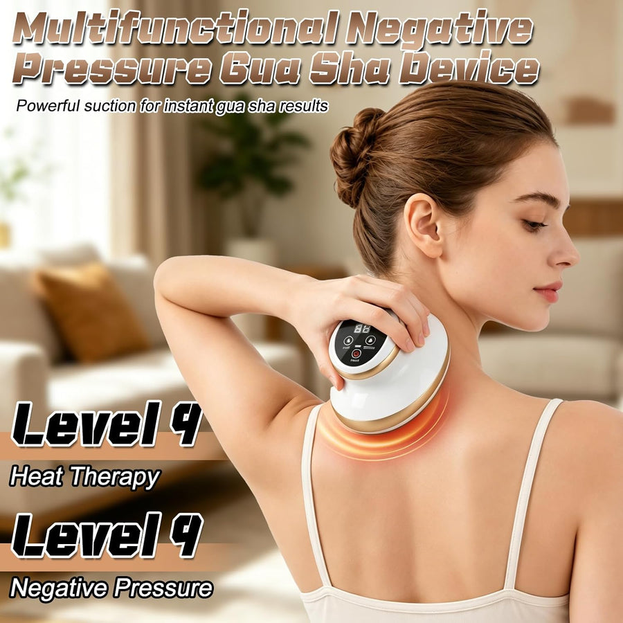 Masseur de cellulite 4 en 1, appareil de massage sous vide avec 9 niveaux de thérapie thermique et LED rouge-bleu, pour raffermissement du corps à la maison Sculpture anti-cellulite