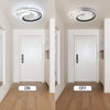 Plafonnier LED Moderne 3000K/4000K/6000K - Lampe Cercle 2 Anneaux 33W pour Salon, Chambre, Bureau, Cuisine, Couloir, Longueur 40cm, Noir+Blanc