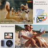 Appareil Photo Numérique 4K Compact 2,8" Écran Pivotant 180° Bleu Zoom 16X, batterie 1500mAh, Camera Vlog, Carte TF incluse