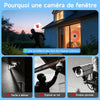 Caméra de Surveillance Intérieure 3MP 2K HD pour Fenêtre | WiFi & Bluetooth, Caméra Connectée avec Vision Nocturne Couleur, Enregistrement 24/7, Détection de Mouvement, Audio