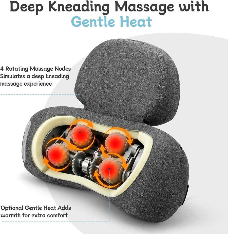 Masseur Cervical avec Chauffage, 3 en1 Masseur Dos et Cervicales avec Chauffage, Vibration et Traction, Masseur Cervical et Dos Électrique Pour Soulager Les Douleurs Des Tissus Profonds