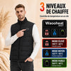 Gilet Chauffant Homme Taille L avec 15 Zones de Chauffage, 3 Niveaux de Température Réglables, Veste Chauffante Électrique pour Ski, Randonnée, Moto, Camping, Hiver (Sans Batterie)