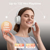 Casque hybride à suppression active du bruit, casque supra-auriculaire Bluetooth avec 4 micro ENC, 132 heures de lecture, casque pliable avec basses profondes, Bluetooth 6