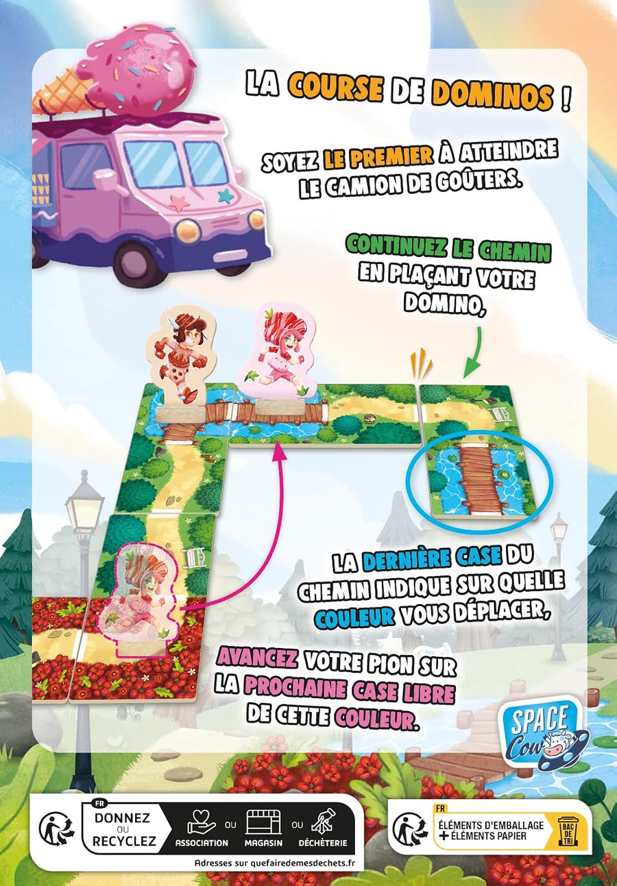 Asmodee - À l’Heure pour Le goûter - Space Cow - Jeu de Dominos Enfants Jeu Famille - dès 5 Ans - 2 à 4 Joueurs - 15 Min - Version Française