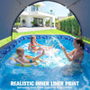 Piscine Rectangulaire Tubulaire avec Auvent, Piscine hors sol Pliable Grande, Metal Frame Piscine Tubulaire Épaissi, Facile à Ranger&Épuisement Piscine pour Jardin et Famille,228 x 127 x 50 cm