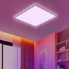 Plafonnier LED, intensité variable avec télécommande, 24 W, RGB, 4 000 K, design carré moderne pour salon, chambre, chambre d'enfant, salle de bain, 29 x 2,5 cm