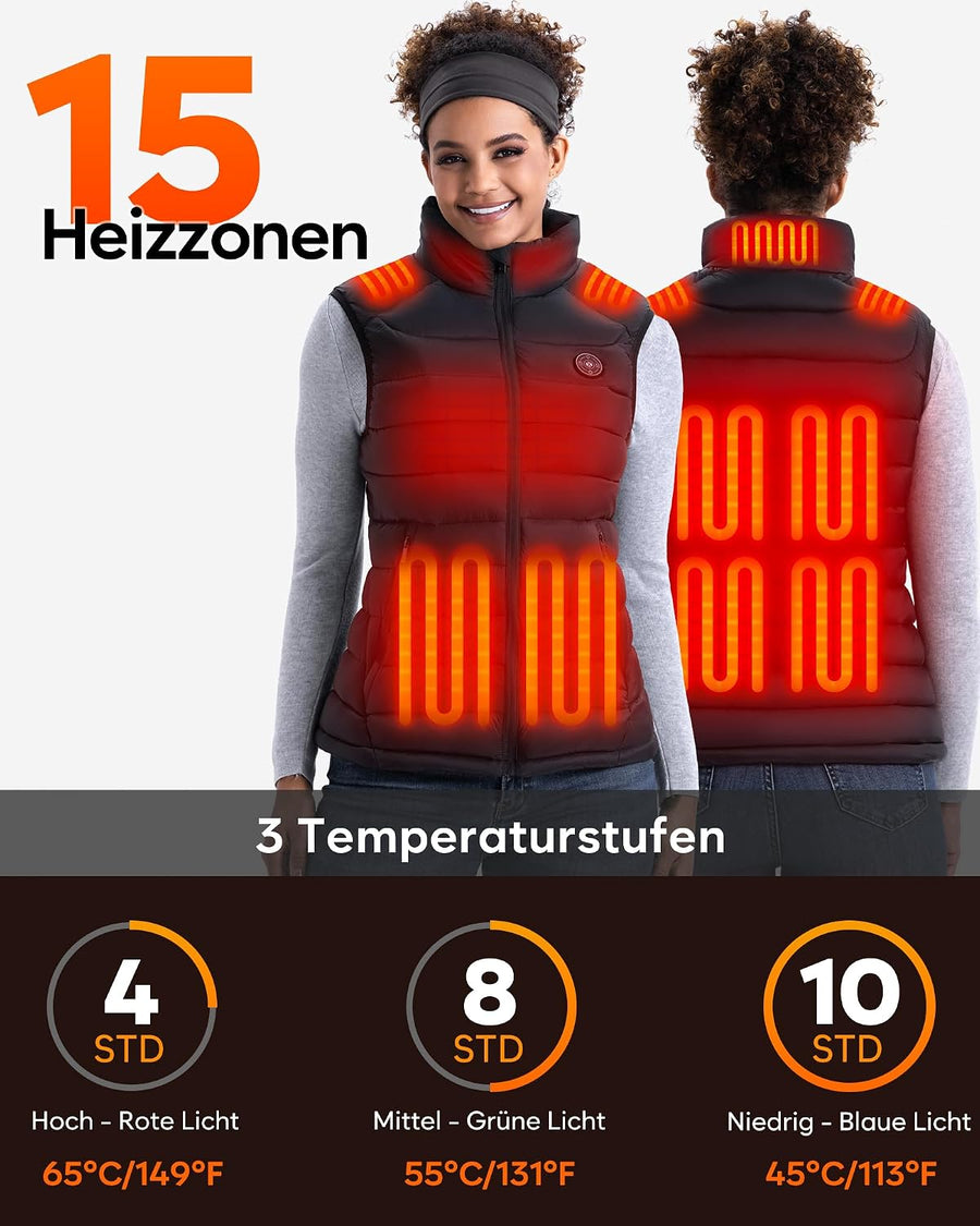 Gilet chauffant pour femme, taille M, avec batterie de 16 000 mAh