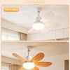 Ventilateur de Plafond avec Lumière, 52CM 40W Petit Ventilateur, avec 2 Jeux de Pales, Douille E27, Silencieux, 3 Vitesses, Telecommande, Zeitgesteuert, Dimmable LED pour Salon Chambre