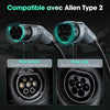 Câble de Charge Type 2, 22KW 5M 32A Voiture Électrique Triphasé Type 2 à Type 2 EV/PHEV
