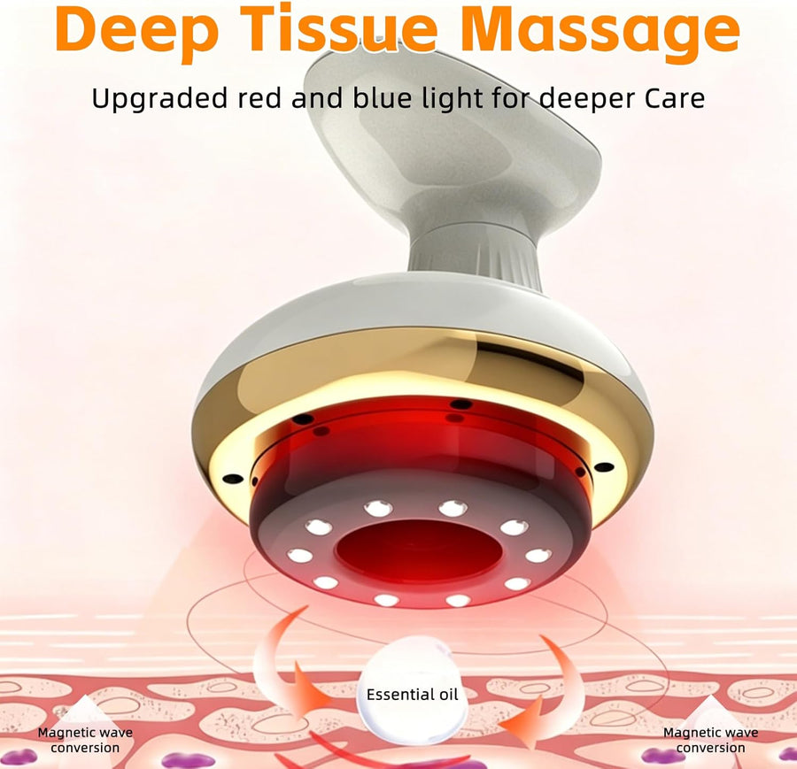 Masseur Anti Cellulite Electrique, Appareil de Massage 4-en-1 Contre la Cellulite avec 9 niveaux et 9 niveaux de chauffage, Appareil de Massage Gua Sha Électrique pour Détendre Muscles