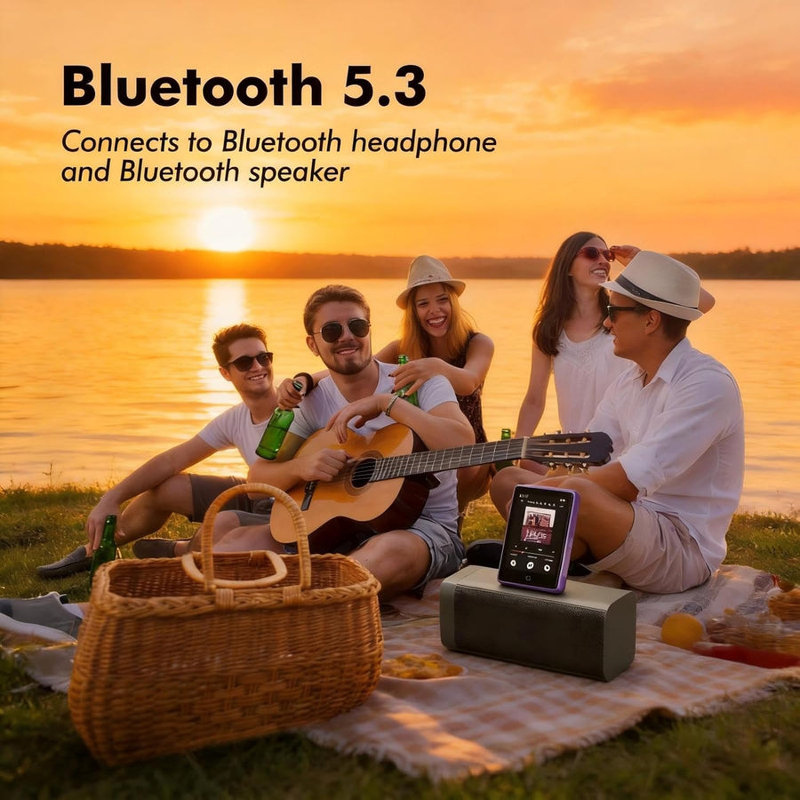 Lecteur MP3 32Go Bluetooth 5.3 avec Haut-Parleur, écran Tactile 2,8 Pouces | pour Enfants,qualité sonore HiFi, Radio FM, enregistreur Vocal, Prend en Charge Les Cartes TF jusqu'à 128 Go VIOLET