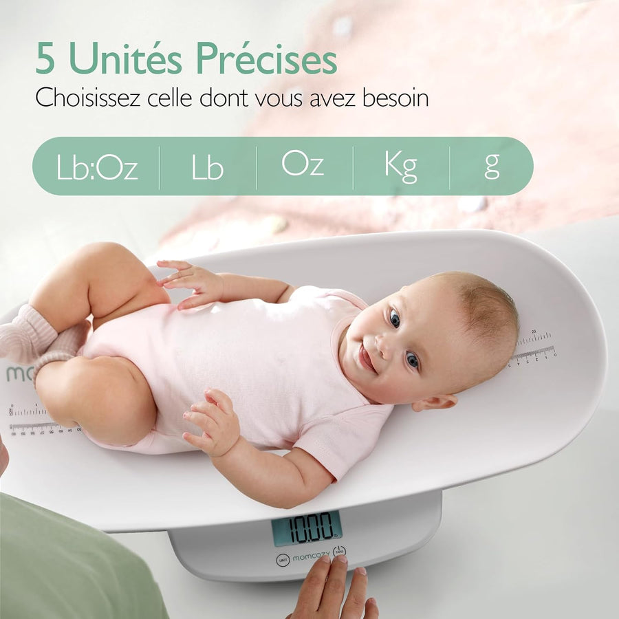 Pèse-Bébé, Nouveau-né, Plateau Incurvé Amovible, Poids, Taille, Balance Personnelle, Quantité Boire, Mesure, Précision <50g, 150kg, Unités, Mémoire Auto
