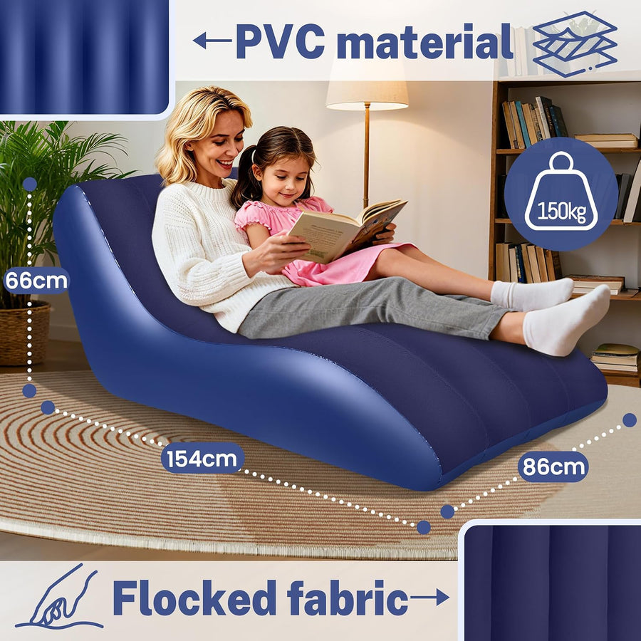 Fauteuil Gonflable, Canapé Gonflable à Surface Floquée, Canapé Gonflable Portable pour Adultes, Canapé-lit Double, Chaise Gonflable pour Camping, Fauteuil Gonflable pour Intérieur et Exterieur