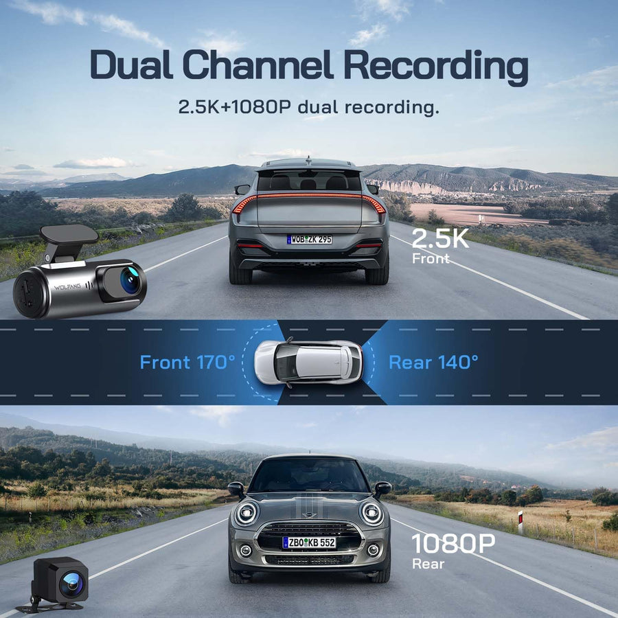 Dashcam 4K Voiture Avant Arrière, Wi-FI Caméra Voiture, Grand Angle 170° G-Capteur, Caméra Embarquée Voiture avec Mode Stationnement 24H, Vision Nocturne, Enregistrement en Boucle