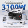 3100W Pur Sinus convertisseur 24v 220v Camion, transformateur 24v 220v, convertisseur pour véhicules avec Clip Alligator, 4 Prises UE et écran LCD