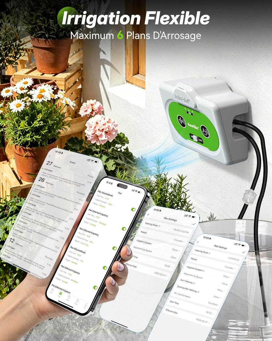 Arrosage Automatique Interieur WiFi, Contrôle à Distance via APP, Arroseur Automatique pour Plantes d’Intérieur, Arrosage Goutte à Goutte avec Batterie Rechargeable, Jusqu’à 15 Plantes